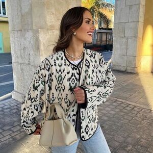 Zara printed quilted jacket